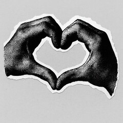 Vintage hands forming heart