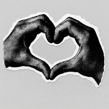 Naklejki Vintage hands forming heart