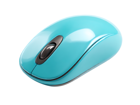 Computer Mouse with Rounded Design and Glossy on clipping path transprent