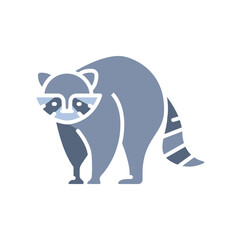 raccoon color flat icon for digital and print projects. North american animals.