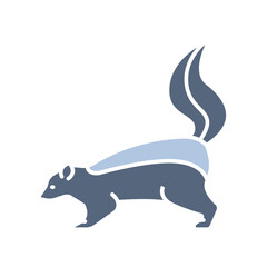 skunk color flat icon for digital and print projects. North american animals.