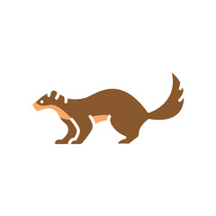 american marten color flat icon for digital and print projects. North american animals.