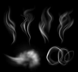 Realistic Cigarette Smoke Shapes Collection
