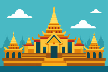 golden grand palace and wat phra kaeo a revered
