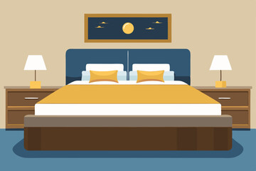 yacht master suite with plush bedding brass fixture