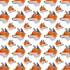 Obraz premium Orange fox head pattern vector