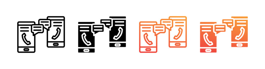 Communication Multi Style Icon Set Vector 