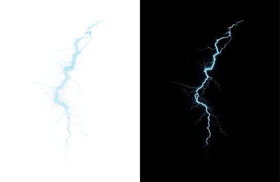 Lightning, storm, thunder, light, flash — explosive PNG storm effect with electric power and thunderbolt. PNG Overlay on transparent background, capturing realistic weather magic and dynamic charge.
