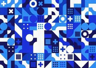 Blue And White Modern Fresh Geometric Tech Background 