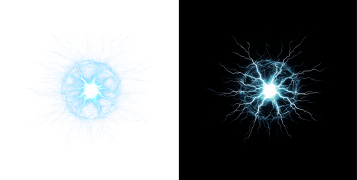 Lightning, energy, power, electric, nature — dynamic PNG effect with thunderstorm fury and voltage. PNG Overlay on transparent background, vibrant discharge and abstract weather concept in motion.