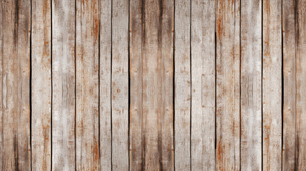 Naklejka premium Vertical wooden planks with faded brown tones create a rustic and textured background surface.