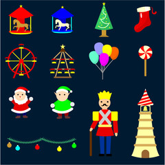 set of vector christmas icons