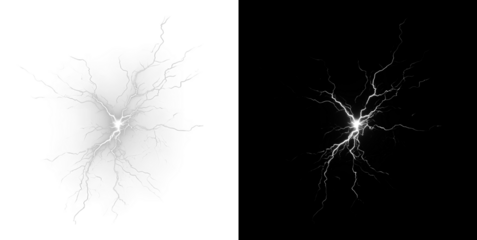 White, weather, visual, vibrant — abstract PNG lightning effect full of contrast and energy. PNG Overlay with transparent power flash for artistic, modern, and dramatic scenes.