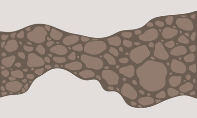 Brown gravels layer. Sedimentary strata