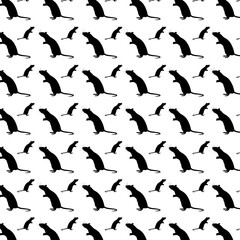Vector black and white rat pattern