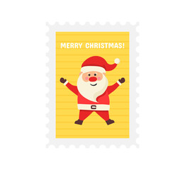 png festive scrapbook stamp with candy claus angel mail postcard snowflake santa holiday bow merry children gift northpole tree present decorative traditional set

