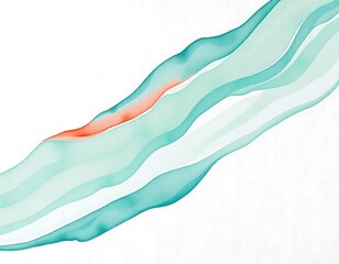 Flowing Teal and Orange Abstract Composition