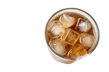 Iced beverage refreshing cold drink isolated on transparent background
