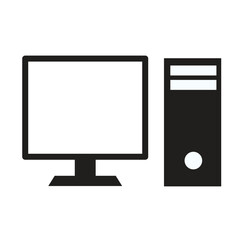 Vectors and illustrations of computers and processors. Set of technology icons.
