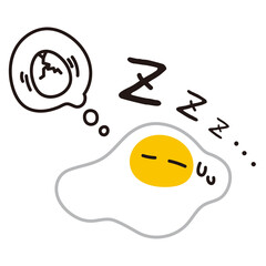 Cute Egg Dreaming of Cracking Eggshell Illustration
