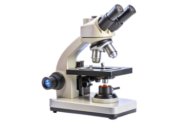 Modern compound microscope isolated on white background png isolated on a white background ai