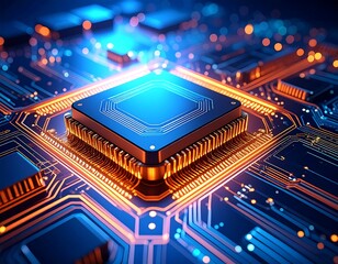Close-up circuit board CPU