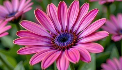 a dreamy macro photograph of the african daisy (osteospermum ecklonis), captured with a 100mm macro lens, f/3