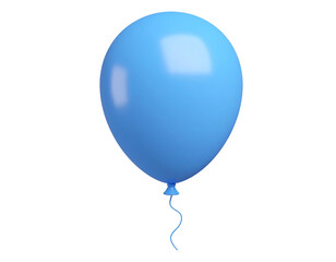Bright blue balloon floating in the air.