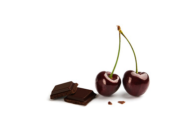 Indulge in the exquisite pairing of cherries and dark chocolate
