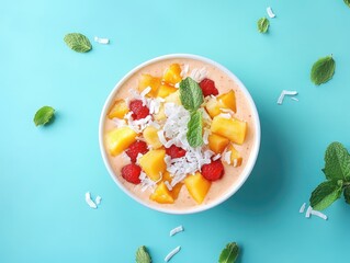 Healthy Peach Raspberry Smoothie Bowl