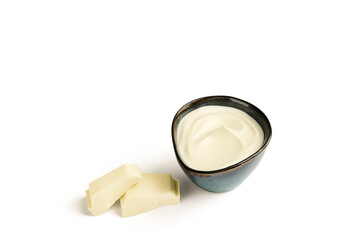 A Creamy Dairy Product Artfully Presented in a Bowl with