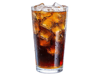 glass of cola with ice