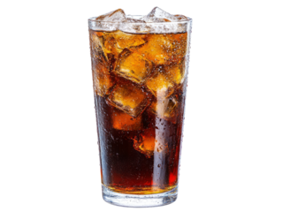 glass of cola with ice