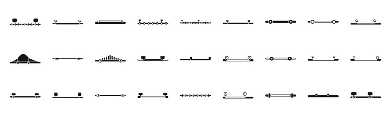 Price range icons set. Set of various loading bars representing progress and activity for user interface and user experience design