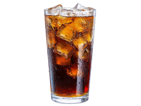 glass of cola with ice