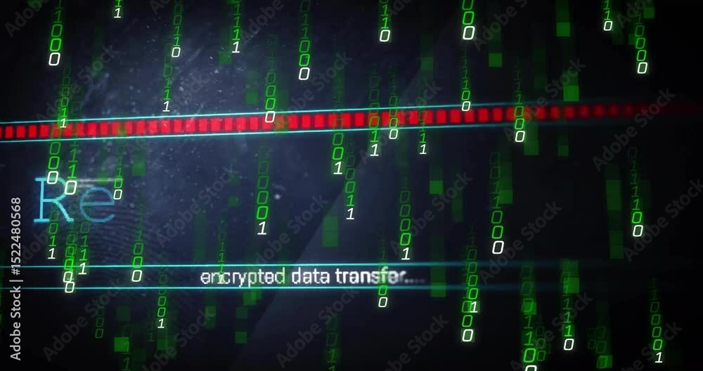 Poster dark ui starting receiving text fading while load bar filling red streaming showing secure download