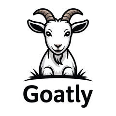 Vector Goat logo in flat bold style – aggressive goat head design ideal for sports branding, farm identity, gym mascots, or mountain-themed logos

