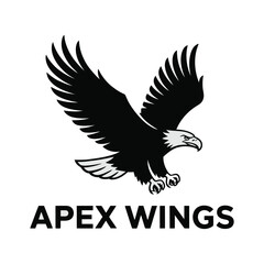 Vector Eagle logo in bold flat style – powerful bird head emblem ideal for sports teams, military branding, patriotic designs, or aviation identity

