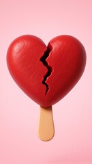 Heartbreak symbolized as popsicle.