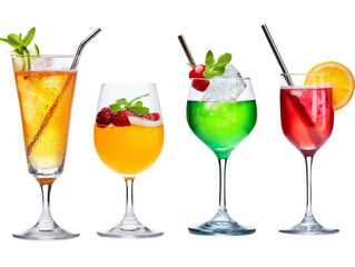 cocktails with fruits, cocktail isolated
