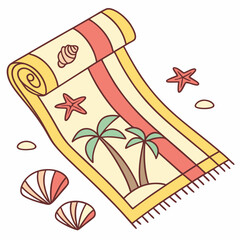 Beach Towel Clipart Illustration
