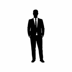 Fototapeta premium businessman with briefcase | Businessman Silhouette | Man in Suit with Briefcase | Professional Man Vector