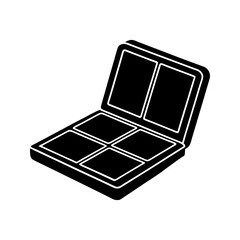 Four pan makeup palette icon isolated on transparent background