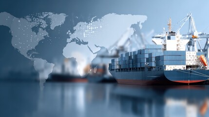 Fototapeta premium Global Trade Shipping Container Vessels