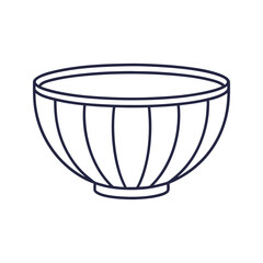 Simple line drawing of a mixing bowl isolated on transparent background