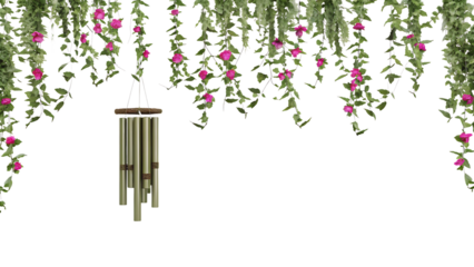 3D Stone Planter with Hanging Ivy and Flowers Scenery, flowers blossom on the wall, transferred background