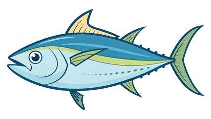 Photoreal Digital Tuna Painting in Deep Ocean Lighting