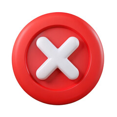 Obraz premium Red circle with white cross isolated on transparent background