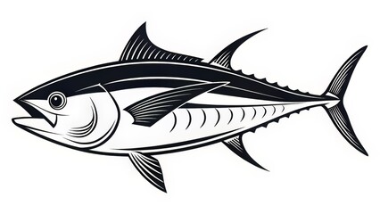 Fototapeta premium Heroic Tuna Mascot in Pirate Bandana with Thumbs-Up Gesture