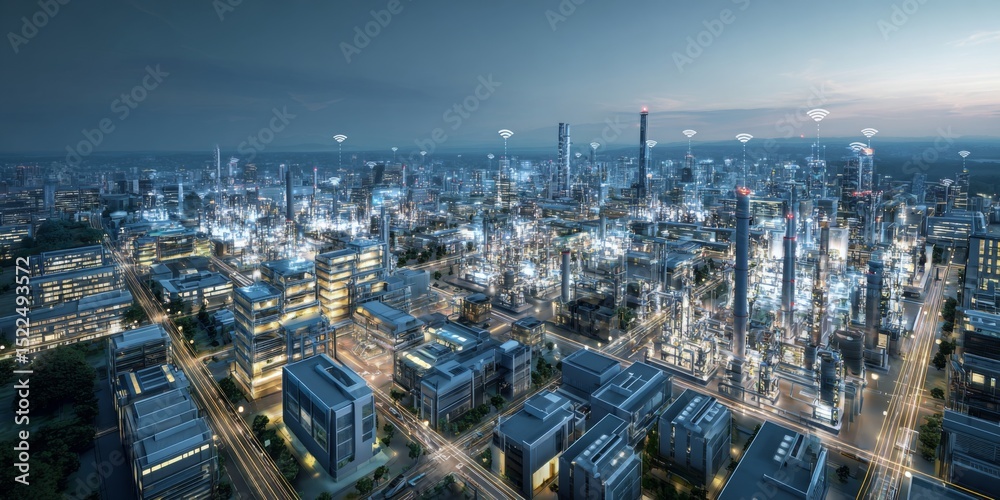 Leinwandbilder iot applications and use cases spanning industries such as smart cities, healthcare, and manufacturi